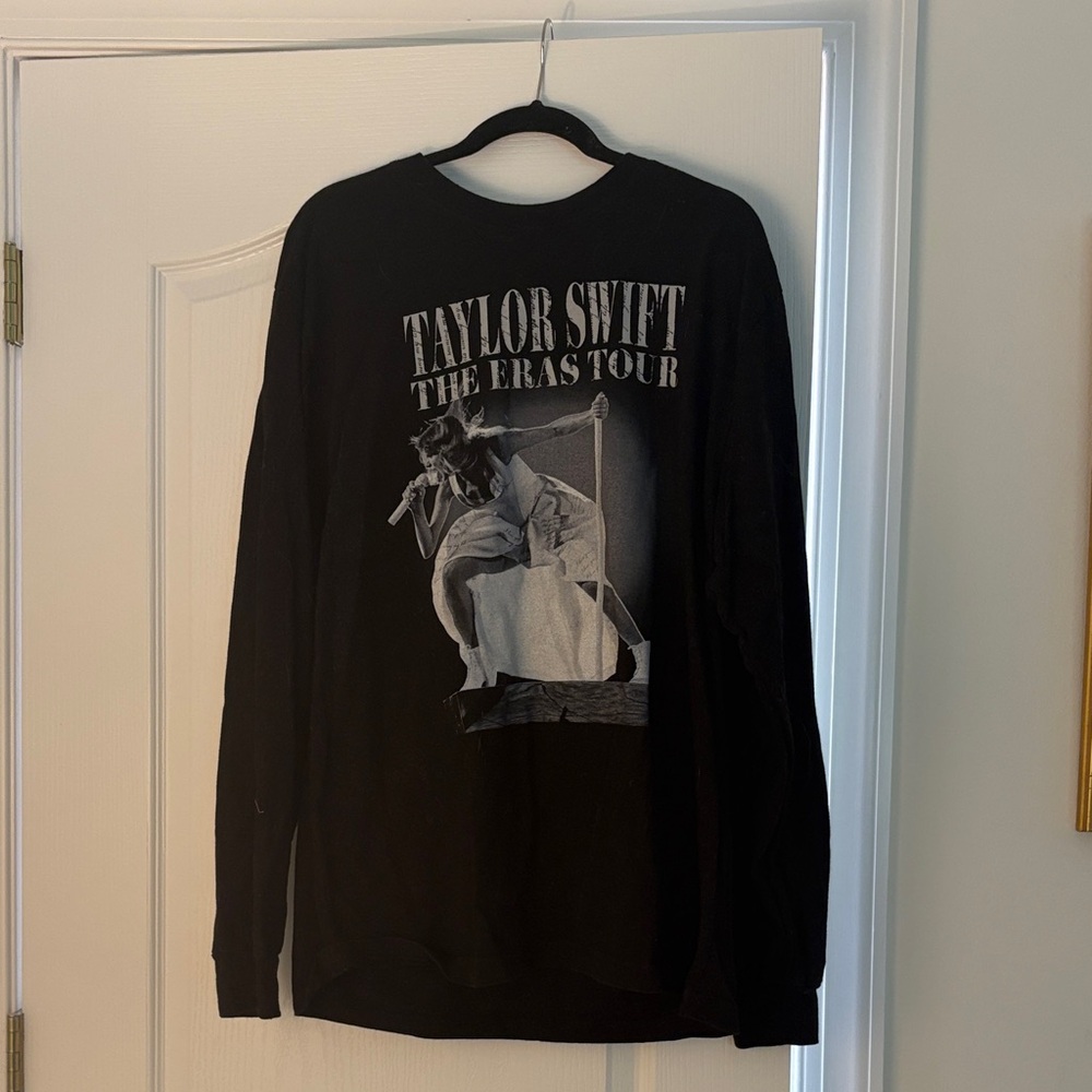 Taylor Swift Eras Tour Black Tee with TTPD Picture